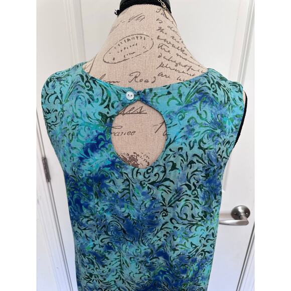 Island Beach Lifestyle Apparel Women's sz XL Tie Dye Blue Beach Shift Dress - Picture 6 of 10